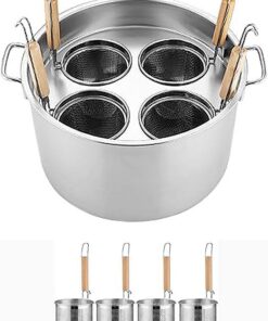 Juego de cocina de pasta – Olla comercial de acero inoxidable con divisor y colador para cocinar pasta, fideos y verduras