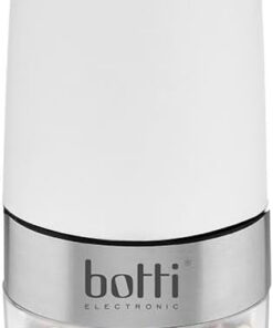 Botti Sorento molinillo de especias eléctrico blanco | Sal y pimienta | Protección contra sobrecalentamiento | Grado de molienda ajustable | Fácil de usar | Iluminación con sensor de inclinación