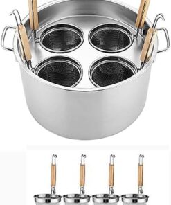 Juego de cocina de pasta – Olla comercial de acero inoxidable con divisor y colador para cocinar pasta, fideos y verduras