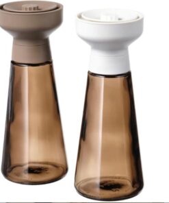 Ikea Halvtom - Molinillo de especias de vidrio/marrón, juego de 2 unidades por paquete, 19 cm