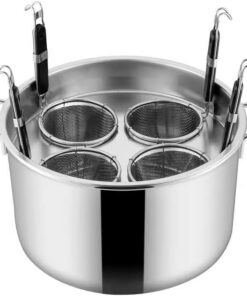 Juego de insertos para cocina de pasta con cesta coladora, inserto de acero inoxidable para cocinar pasta, fideos y verduras, apto para lavavajillas