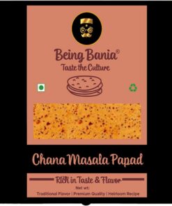 Being Bania Chana Masala Papad 100% Natural Papad 430 gm, Chana Papad, Fresh and Homemade, Appalam and Fryum with Chana Flavour