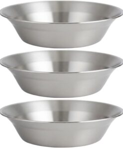 Juego De 3 Cuencos De Acero Inoxidable para Pasta, Ensaladas Y Sopas, Pastas Y Fideos. Platos Ligeros para Cena.