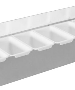 LOUIS TELLIER – Caja de especias y condimentos con 6 compartimentos – INOX – Práctico expositor y dispensador para especias, ingredientes y rellenos a mano – Calidad profesional