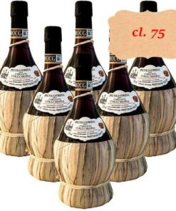 botella de paja Chianti Colli Senesi DOCG Pietraserena Vino Tinto Italiano (6 botellas 75 cl.)