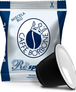 Caffè Borbone Respresso, Mezcla de Café Azul - 100 Cápsulas - Compatibles con Máquinas de Café Nespresso®* para uso doméstico