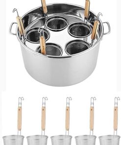 Genérico Juego de Olla para Pasta de Acero Inoxidable/Juego de Inserto para Olla para Pasta de Acero Inoxidable Comercial con Divisor y colador para Pasta, Fideos, Verduras, C, 5 Agujeros