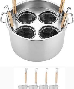 Juego de Cocina de Pasta de Acero Inoxidable - Utensilios de Cocina comerciales con Divisor y colador, cocinar Pasta, Fideos y Verduras - Utensilios de Cocina Resistentes