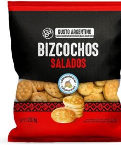 Pack of 30 Gusto Argentino Bizcochos Salados 200g | Snack Crujiente Argentino Auténtico | Perfecto con Mate, Queso y Embutidos | Crujiente y Ligero, Ingredientes Naturales