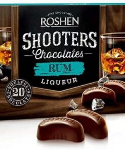 BOMBONES DE CHOCOLATE RELLENOS DE LICOR DE RON ROSHEN 150 GRS - EMPAQUE DE 10 CAJAS DE 150 GRAMOS CADA UNA