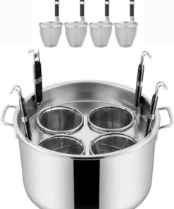 Juego de Cocina para Pasta Comercial - Olla de Acero Inoxidable con Divisor y colador de Colores - Herramienta Multifuncional para cocinar Pasta, Fideos, etc. - Ideal para cocinar Pasta en l