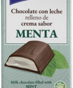 Tirma Tableta de Chocolate con Leche Rellena de Crema Sabor Menta, 110g - Chocolate Cremoso con Relleno de Menta, Perfecto para Postres y Snacks (Paquete de 6)