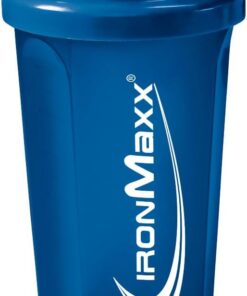 IronMaxx Protein Shaker - 700ml Azul Oscuro | Mezclador de proteínas con tapa de rosca, tamiz & escala de medición | A prueba de fugas y sin DEHP