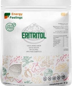 Energy Feelings Eritritol Granulado | 0% Kcal | Edulcorante Y Endulzante Natural | Sin Azúcar | Sin Gluten | Vegano | Edulcorante Para Cocinar
