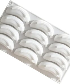Genérico Moldes De Frutas Molde de 12 Cavidades Forma Plátano para Gelatina | Molde Frutas Antiadherente Para Mousse Chocolate Manualidades Repostería Jabón Snack Hielo Pudin