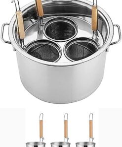 Juego de Cocina de Pasta Comercial de Acero Inoxidable - Olla para Pasta con Compartimentos y colador de Colores, Ideal para cocinar Pasta, Fideos y Verduras - Utensilios de Cocina profesion