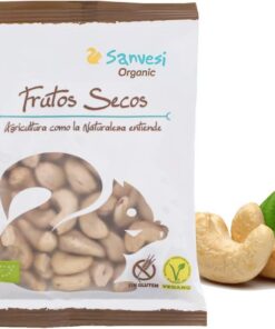 Sanvesi Frutos Secos Ecológicos. Anacardos Crudos. 100% Natural y Orgánico. Sin Gluten - Vegano - Sin Azúcares Añadidos. Bolsa 100g