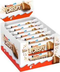Kinder Crispy - 14 Barritas de Kinder Crispy de 34 gramos - Barquillo Relleno de Crema de leche y Avellanas cubierto de chocolate Kinder