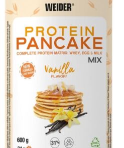 Weider Protein Pancake Mix. Tortitas De Harina De Avena Integral, Enriquecidas Con Proteinas. Sabor Vainilla, color Blanco, 600 ml