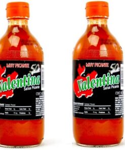 Salsa picante mexicana muy picante tipo Valentina Etiqueta Negra 370 ml pack 2 botellas de vidrio para tacos, snacks, michelada y cocina
