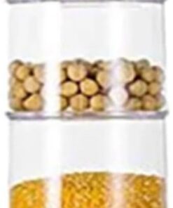 Generisch Contenedores de especias apilables 6 piezas frascos portátiles con | Contenedor de azúcar de sal y pimienta para interior y exterior, cocina, camping, barbacoa, despensa y encimera de cocina
