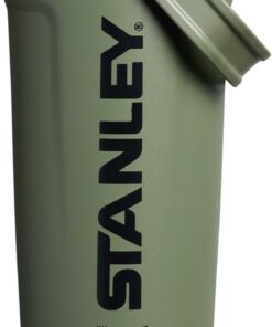Stanley Activate Shaker, botella coctelera de acero inoxidable a prueba de fugas y aislada, compartimento de almacenamiento en la parte inferior y tapa giratoria, batidos de proteínas y polvo
