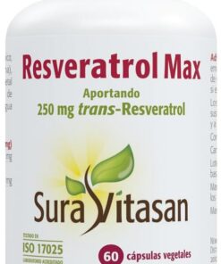 SURA VITASAN Resveratrol Max 60 Cápsulas | 250 mg de Trans-Resveratrol Puro de Fallopia Japonica, Potente Soporte Antioxidante y Protección Celular