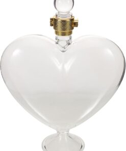 jojofuny Botella de Vidrio en Forma de Corazón, Decantador de Licor de 500ml, Vidrio Borosilicato, Cierre Hermético, para Whisky y Vodka, para Mujeres, Obsequio y Reuniones Sociales
