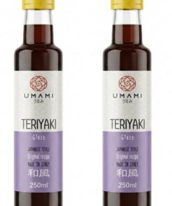 Umami Salsa Teriyaki 250ml - Glaseado Japonés Denso para Pollo, Salmón y Carne - Sin Conservantes ni Colorantes - Sabor Auténtico - Made in Italy (Paquete de 2)