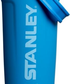Stanley Botella Agitadora Activate, vaso agitador de acero inoxidable aislado a prueba de fugas, almacenamiento en la base y tapa giratoria, batidos de proteínas y polvo de pre-entreno, sin BPA, azul