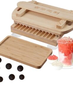 Tapioca - Tabla para hacer perlas - Máquina hecha a mano de 15/19/22/23 mm con paleta de madera maciza para preparar té de burbujas y postres de té con leche