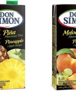Don Simon - Zumo de piña, manzana y uva, 1 L & Don Simon Zumo Melocotón, Manzana y Uva, 1L