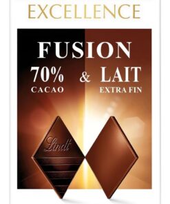 Lindt - Tableta Excellence Fusión de Chocolate, 70% Cacao y Leche, 100 g | Chocolate negro 70% y leche • Fusión entre Intensidad y Dulzura • 70% Cacao • Cremoso • Intenso.