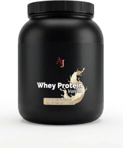 Whey Proteína Vainilla 1000 g – Proteína de suero en polvo con 78% de proteínas – 33 porciones – Batido de proteínas para el desarrollo muscular y fitness – Fabricado en Alemania
