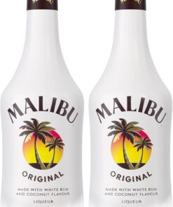 Malibu Licor de Ron Blanco y Coco - 1 L (Paquete de 2)