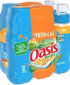 Oasis Bebida plana de bolsillo con sabor tropical, 6 x 250 ml