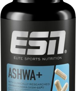 ESN Ashwa + extracto patentado de raíz de Ashwagandha KSM-66®, 120 cápsulas | Baya india del sueño, con magnesio, vitamina B6 y zinc, vegano - made in Germany