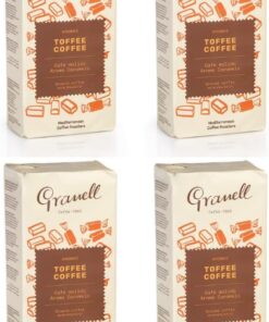 Pack 4 unidades Café Molido 100% Arábica Toffee-Caramelo | 250g c/u | Café Natural Suave y Cremoso | Sin Gluten, Sin Azúcares Añadidos.