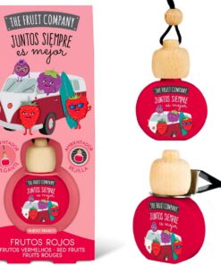The Fruit Company Ambientador Coche FRUTOS ROJOS Absorbe Olores Para Rejilla o Colgante 0% Alcohol Con Extractos Naturales