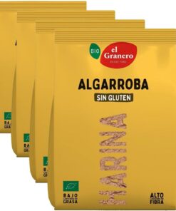 El Granero Integral - Harina de Trigo Algarroba BIO Sin Gluten- 500 g - Sin Gluten - Rica en Fibra y Nutrientes - Mejora la Digestión - Apta para Veganos y Celiacos (Paquete de 4)