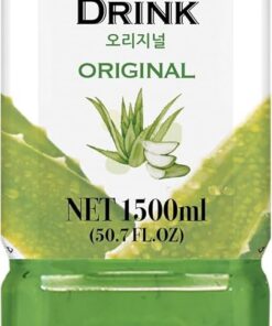 Allgroo, Aloe Vera Drink, Bebida refrescante de aloe vera, Sabor Puro refinado con miel y pulpa, 1 x 1500 ml (Paquete de 6)