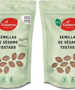 El Granero Integral - Semillas de Sésamo Tostado 400 g - Rico en Vitaminas - Fuente de Sodio y Potasio - Favorecen el Correcto Funcionamiento del Sistema Nervioso - Aptas para Veganos (Paquete de 2)
