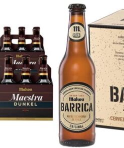 Mahou Maestra Dunkel - Cerveza Lager Oscura, 6.1% Volumen de Alcohol - Pack de 24 Botellines x 33 cl & Barrica - Edición Original Envejecida, Pack de 12 Botellines x 33 cl - 6,1% Volumen de Alcohol