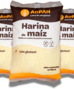 ADPAN Harina de Maíz Sin Gluten 100% Natural | Molida en Molino de Piedra | Ideal para Arepas, Tortillas, Pan y Repostería | Textura Fina y Sabor Auténtico | Pack 3 x 1kg