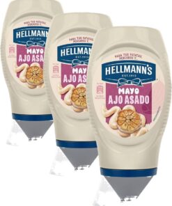 Hellmann's Mayo Ajo Asado Bocabajo 250 ML (Paquete de 3)