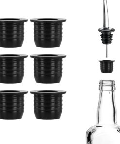 PEUTIER 6 Piezas Adaptadores para Vertedores de Licor, Aptos para Botellas de Licor Grandes y Botellas de Aceite de Oliva Cuello de hasta 25mm Convierte Cualquier Pico en un Pico Vertedor Grande