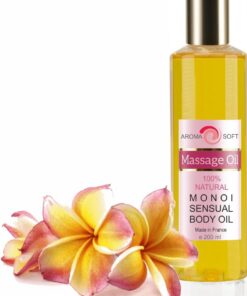 Aceite de Masaje Flor de Monoï, Hidratante y Reafirmante, Experiencia SPA en Casa, Apto para Todo Tipo de Piel, Amarillo, Masaje Romantico, 200 ml | Relajante y afrodisíaco, hidratante y reafirmante, para todo tipo de piel