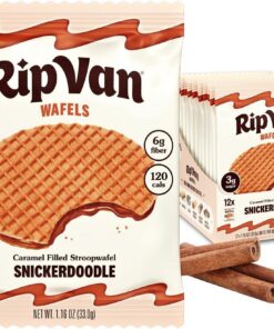 Rip Van Wafels Snickerdoodle Stroopwafels Snickerdoodle - Snacks saludables - Snack sin OMG - Apto para dieta keto, aperitivos de oficina - Bajo en azúcar (3 g) - Snack bajo en calorías - Paquete de