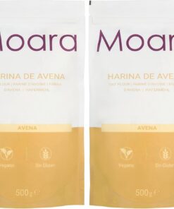 Harina de avena integral y neutra, BIO sin gluten y sin azúcar - ecológica sin sabor, ideal para repostería y recetas fitness - vegana 500gr (Paquete de 2)