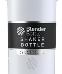 BlenderBottle Botella clásica V2 perfecta para batidos de proteínas y preentrenamiento, 32 onzas, color blanco